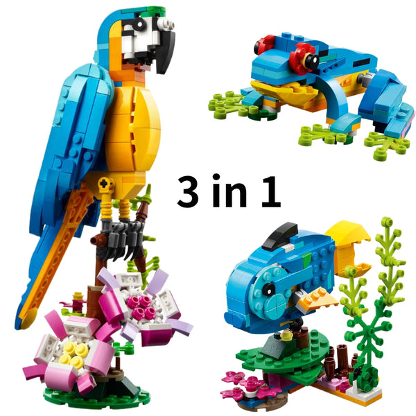 3X1 en animales de bloques de construcción